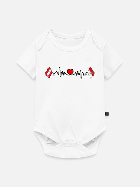 Salzburger Flaggenherzschlag - Baby Premium Kurzarmbody - Weiß