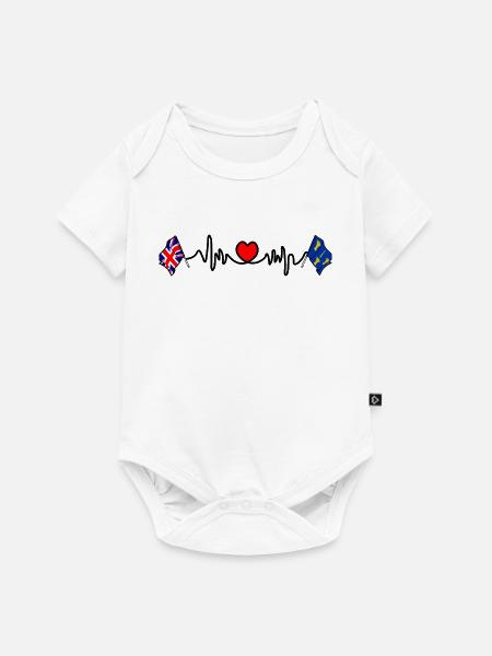 Cheshire & UK Heartbeat - Baby Premium Kurzarmbody - Weiß