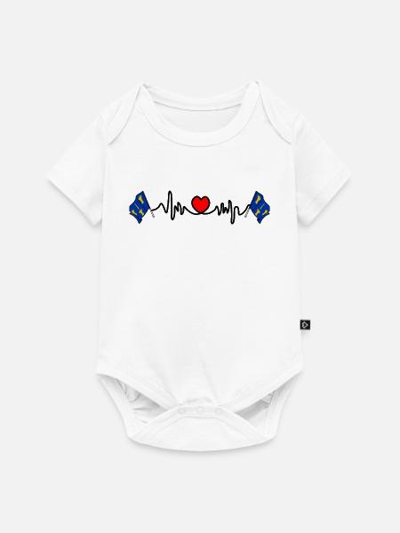 Herzschlag der Cheshire-Flagge - Baby Premium Kurzarmbody - Weiß