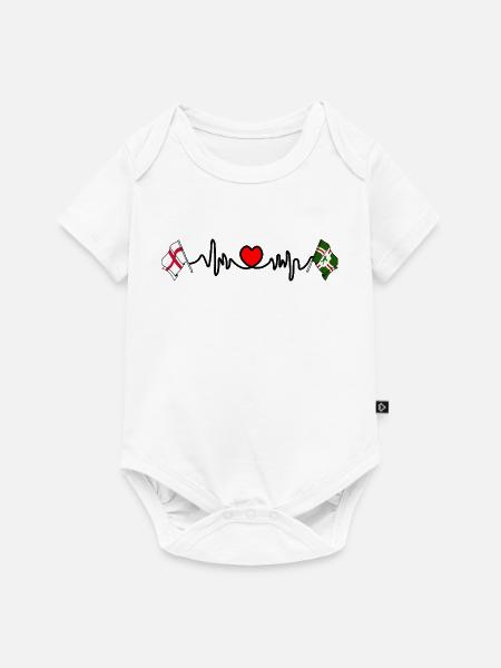Nottinghamshire & England Herzschlag - Baby Premium Kurzarmbody - Weiß