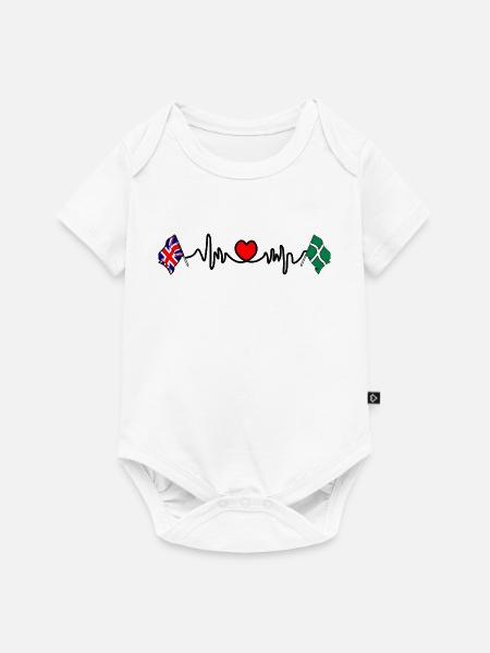 Devon & Großbritannien Herzschlag - Baby Premium Kurzarmbody - Weiß