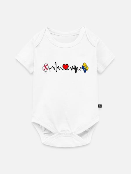 Durham & England-Flagge - Baby Premium Kurzarmbody - Weiß