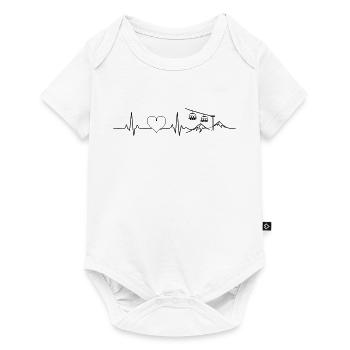 Ski lift Slope Ski Herz Puls - Baby Premium short-sleeve bodysuit - white - Front