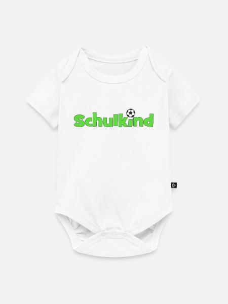 Schulkind mit Fußballball - Baby Premium Kurzarmbody - Weiß