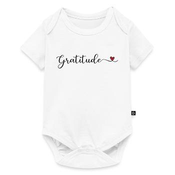 Dankbarkeit niedliches Design mit Herz - Baby Premium Kurzarmbody - Weiß - Vorne