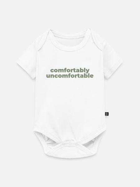 Bequem Ungemütlich Typografie - Baby Premium Kurzarmbody - Weiß