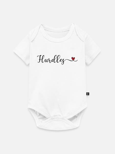Hürden: Typografie mit Herz - Baby Premium Kurzarmbody - Weiß
