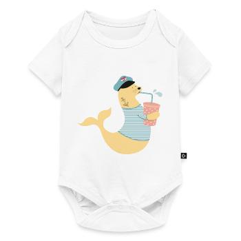 THIRSTY SEAL - Baby Premium Kurzarmbody - Weiß - Vorne