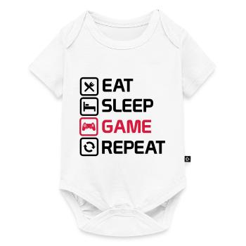 eat sleep game repeat - Baby Premium short-sleeve bodysuit - white - Front