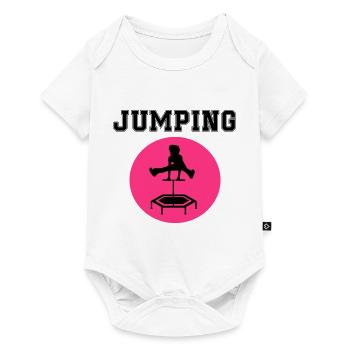 jumping trampoline girl jumping jump gift - Baby Premium short-sleeve bodysuit - white - Front