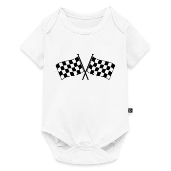 Two checkered flags winner of the race - Baby Premium short-sleeve bodysuit - white - Front
