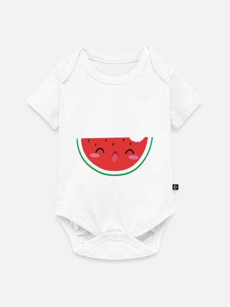 Cute Water Melon Süße Wassermelone - Baby Premium Kurzarmbody - Weiß
