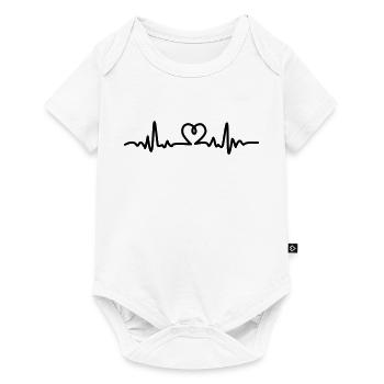 Pulsation cardiaque pulsation cardiaque dessin avec coeur - Body à manches courtes Premium Bébé - blanc - Devant