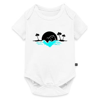 sunset delfine - Baby Premium Kurzarmbody - Weiß - Vorne