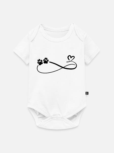 Hond Teken Hart Oneindige Honden - Premium kortærmet baby-body  - hvid
