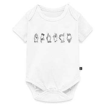 langue des signes LSF idée cadeau - Body à manches courtes Premium Bébé - blanc - Devant