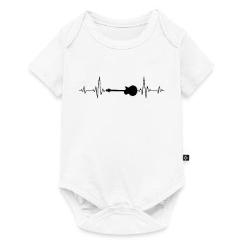 Heartbeat Guitar Guitarist - Baby Premium short-sleeve bodysuit - white - Front