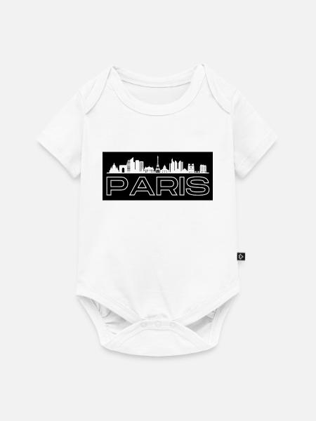 Paris - mit Skyline - Baby Premium Kurzarmbody - Weiß