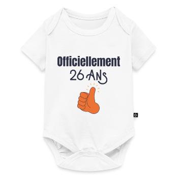 Officiellement 26 Ans - Body à manches courtes Premium Bébé - blanc - Devant