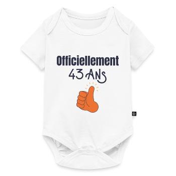 Officiellement 43 Ans - Body à manches courtes Premium Bébé - blanc - Devant