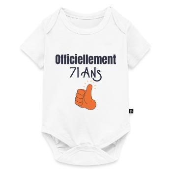 Officiellement 71 Ans - Body à manches courtes Premium Bébé - blanc - Devant