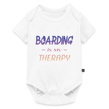 boarding is my therapy - Baby Premium Kurzarmbody - Weiß - Vorne