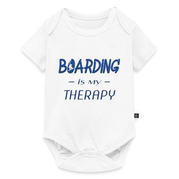 boarding is my therapy - Baby Premium Kurzarmbody - Weiß - Vorne
