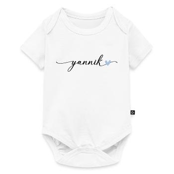 Yannik Name Calligraphy Font - Baby Premium short-sleeve bodysuit - white - Front