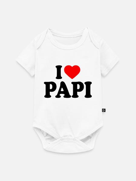 I love papi - Baby Premium Kurzarmbody - Weiß