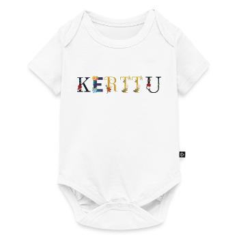 KERTTU name decorated with flowers - Baby Premium short-sleeve bodysuit - white - Front