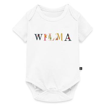 WILMA name decorated with flowers - Baby Premium short-sleeve bodysuit - white - Front