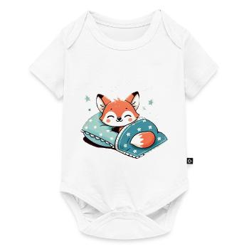 Fox Sleeping In Bed At Night Time - Baby Premium Kurzarmbody - Weiß - Vorne