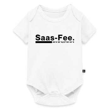 Saas-Fee Koordinaten Wallis Schweiz - Baby Premium Kurzarmbody - Weiß - Vorne