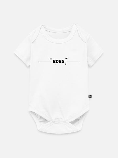 2025 - Jahr - Linie - Jahreswechsel - Baby Premium Kurzarmbody - Weiß