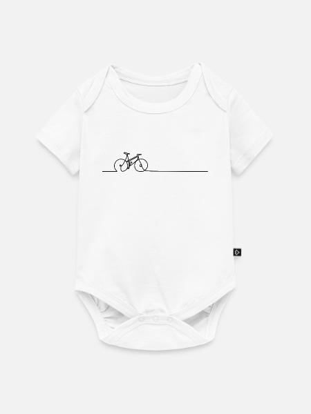 Radlinien Silhouette auf schwarzem Hintergrund - Baby Premium Kurzarmbody - Weiß