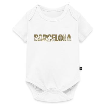 Barcelone Espagne Catalogne Silhouette - Body à manches courtes Premium Bébé - blanc - Devant