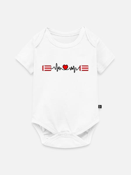 Herzschlag der Eindhoven-Flagge - Baby Premium Kurzarmbody - Weiß