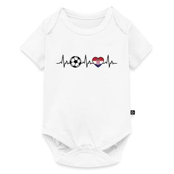 Croatie Football Heartbeat Croatie - Body à manches courtes Premium Bébé - blanc - Devant