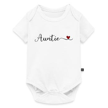 Auntie Typography with a Heart handwritten Font De - Baby Premium short-sleeve bodysuit - white - Front