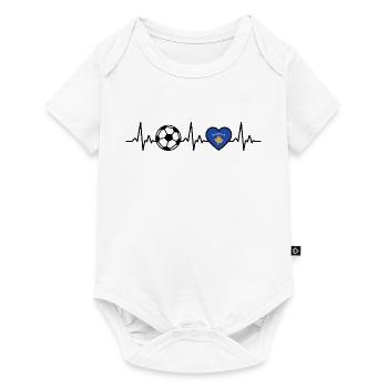 Kosovo Football Heartbeat Kosovo - Body à manches courtes Premium Bébé - blanc - Devant