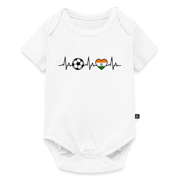 Football Inde Heartbeat Inde - Body à manches courtes Premium Bébé - blanc - Devant