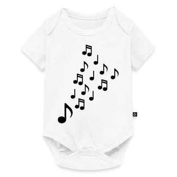 notes de musique - Body à manches courtes Premium Bébé - blanc - Devant