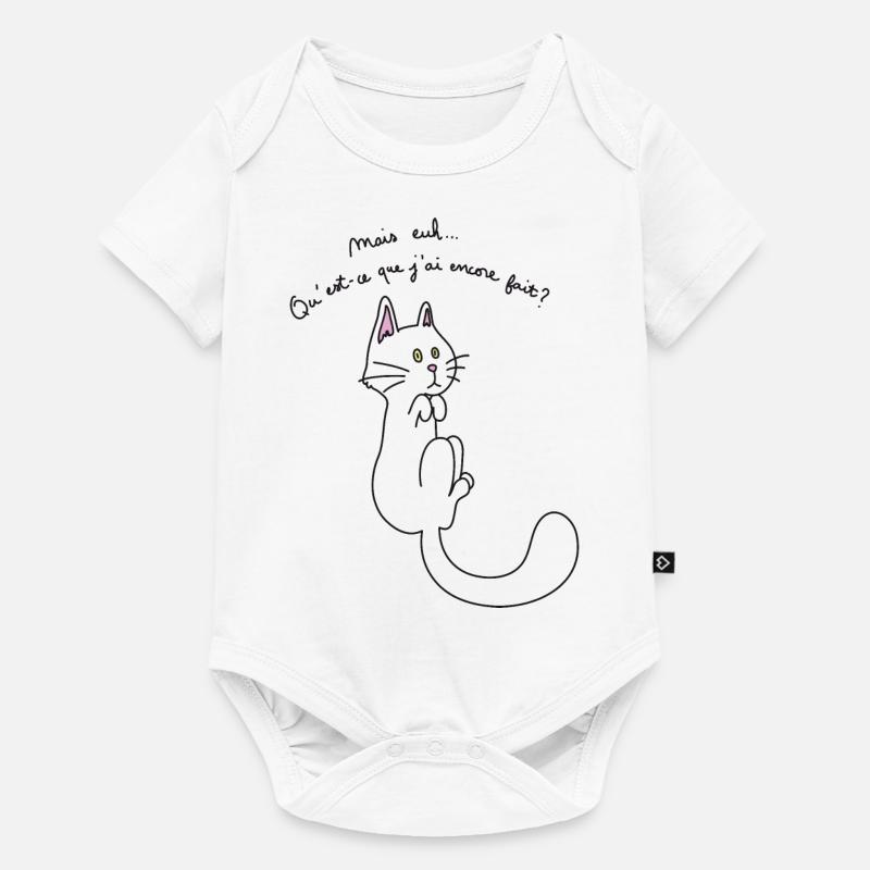 Chat innocent... ou pas ! - Body à manches courtes Premium Bébé - blanc