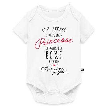 princesse et Boxe - boxeuse - Body à manches courtes Premium Bébé - blanc - Devant