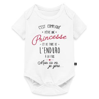 princesse et enduro - Body à manches courtes Premium Bébé - blanc - Devant