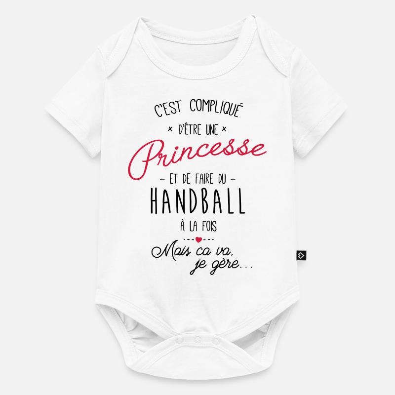 princesse et Handball - Body à manches courtes Premium Bébé - blanc