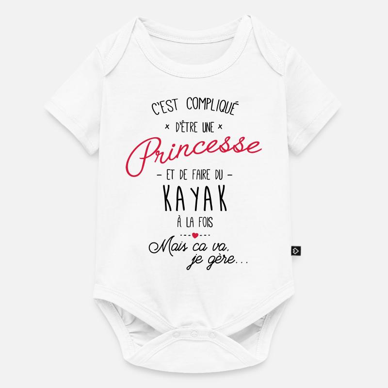 princesse et Kayak - Body à manches courtes Premium Bébé - blanc