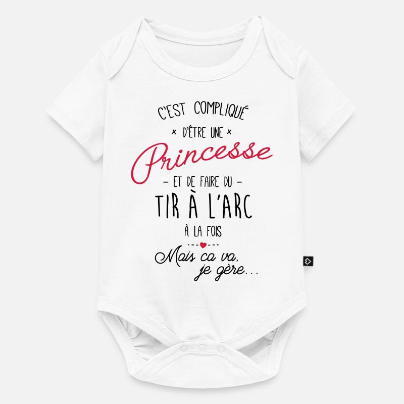 princesse et tir a l'arc - Body à manches courtes Premium Bébé - blanc