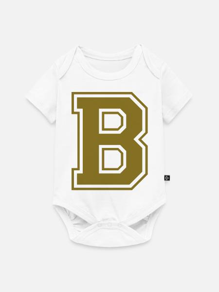 B - Buchstabe - Baby Premium Kurzarmbody - Weiß