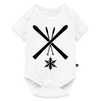 ski_sign_mit_schneeflocke - Baby Premium Kurzarmbody - Weiß - Vorne